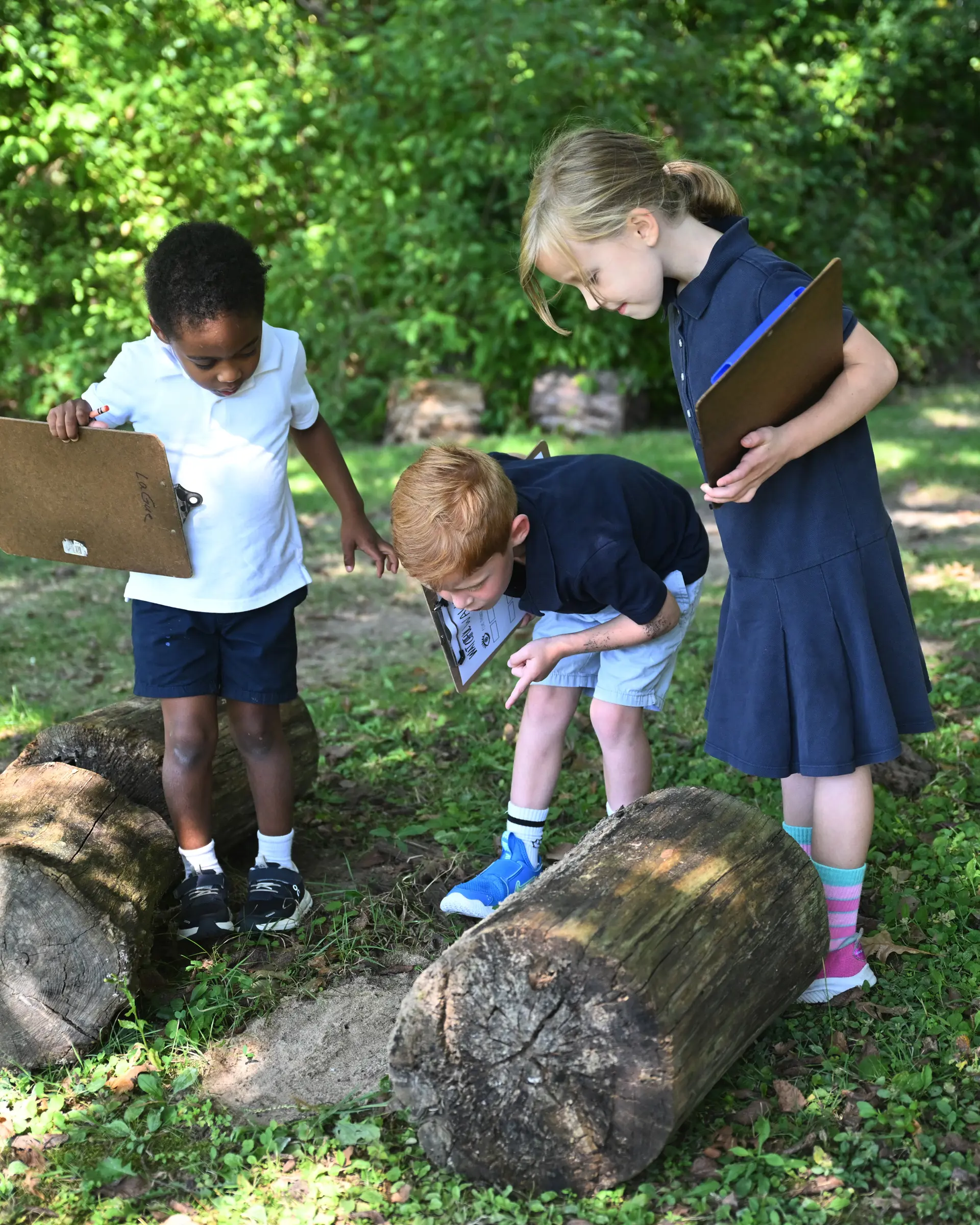 kids outside having a lesson
