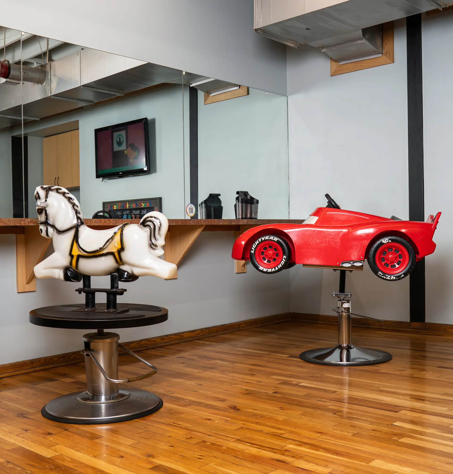 The Kids Room at the Mentor salon is a pride and joy for Nancy, who has seen generations of families sit on the same carousel seats for a haircut. | PHOTOGRAPHED BY ELLEN GOBEILLE