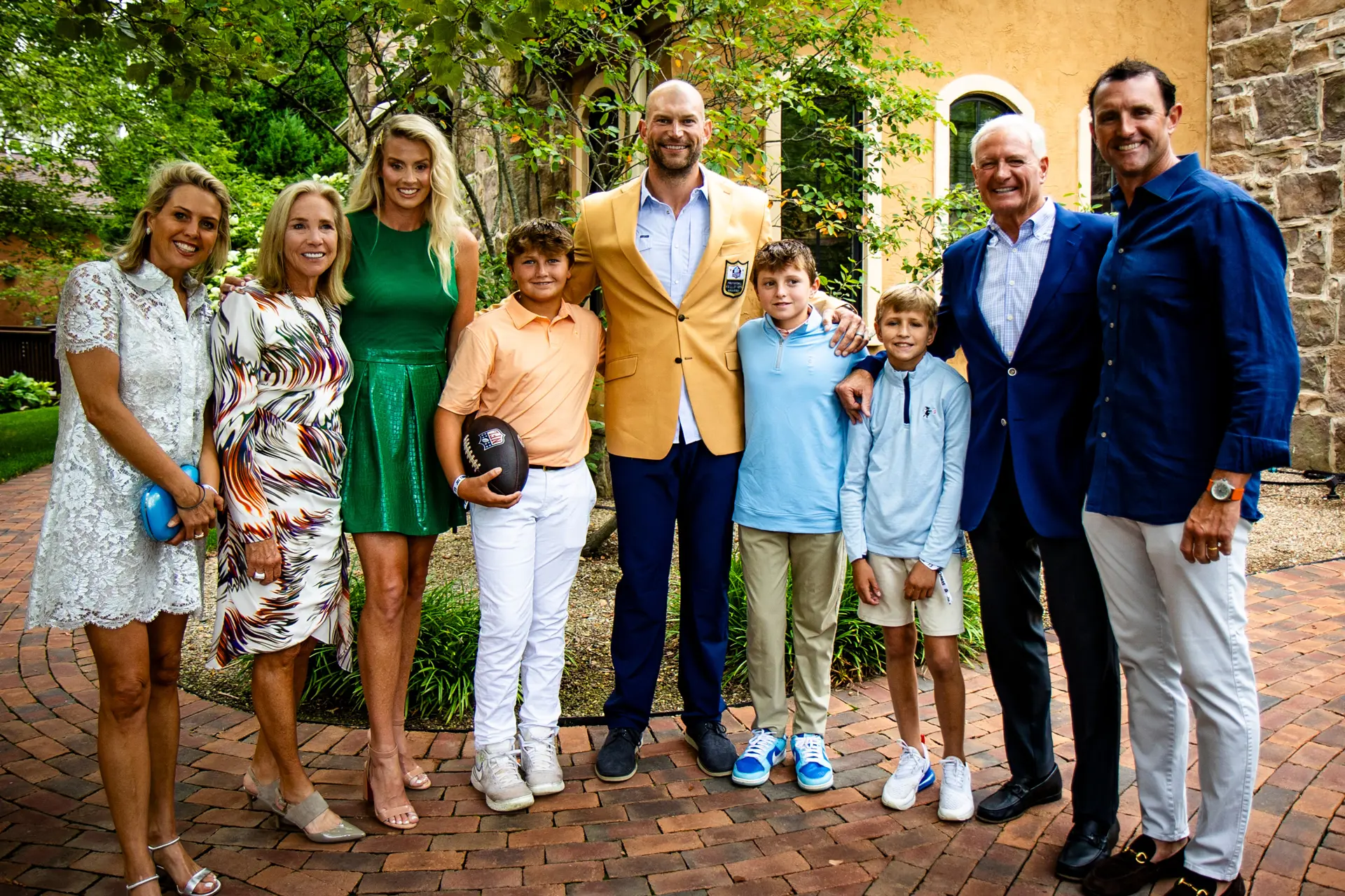 The Haslam family with former Brown Joe Thomas ahead of his Hall of Fame induction.