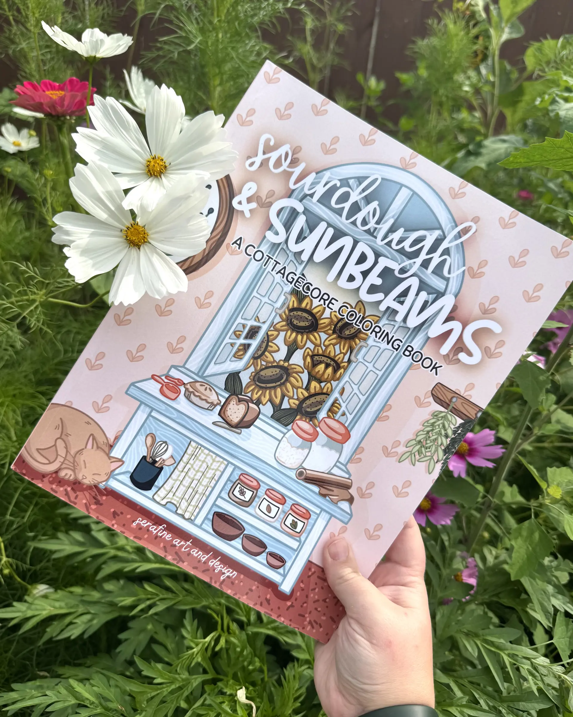 coloring book with a kitchen illustration on the cover