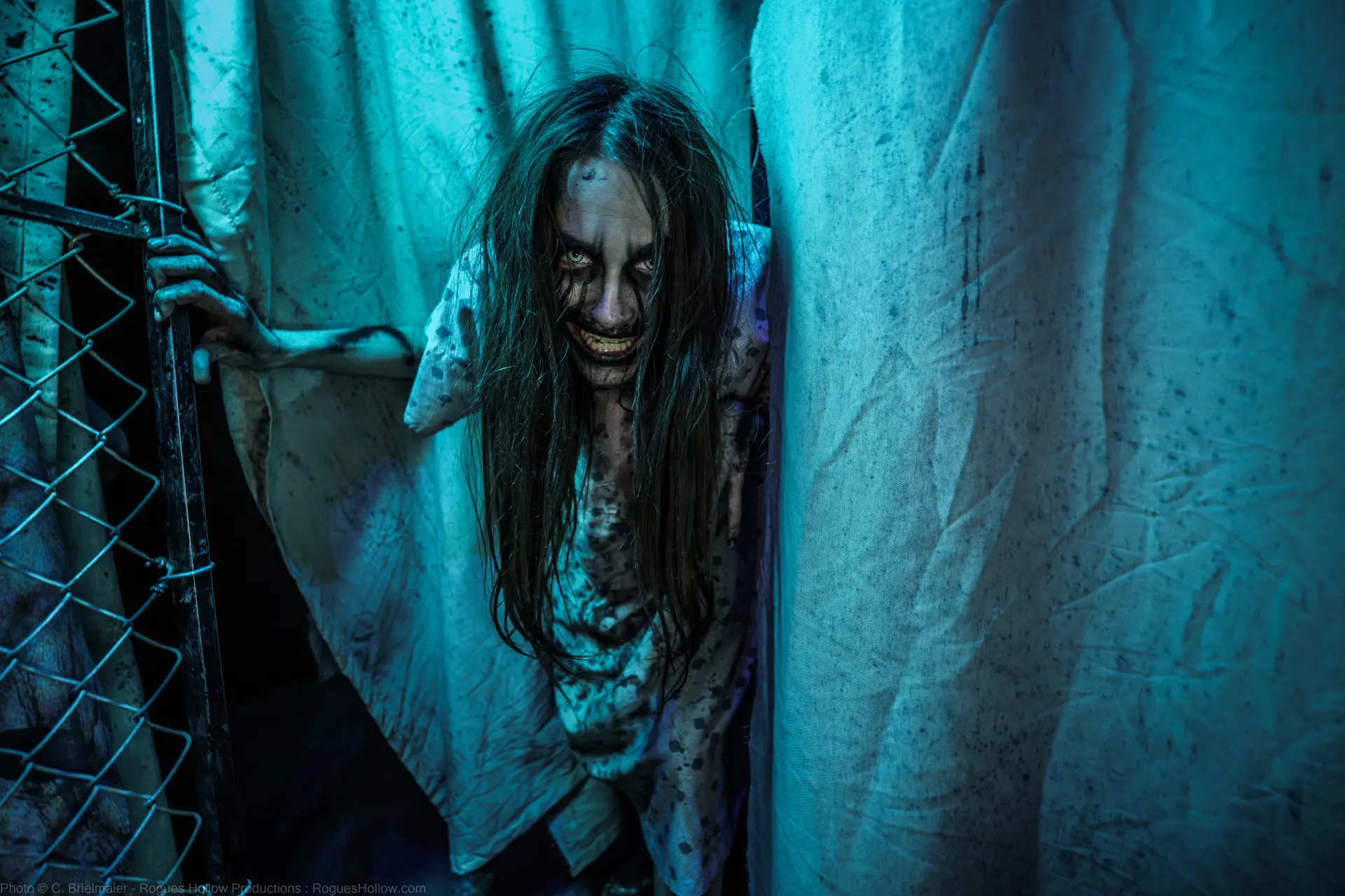 Spooky character in haunted house