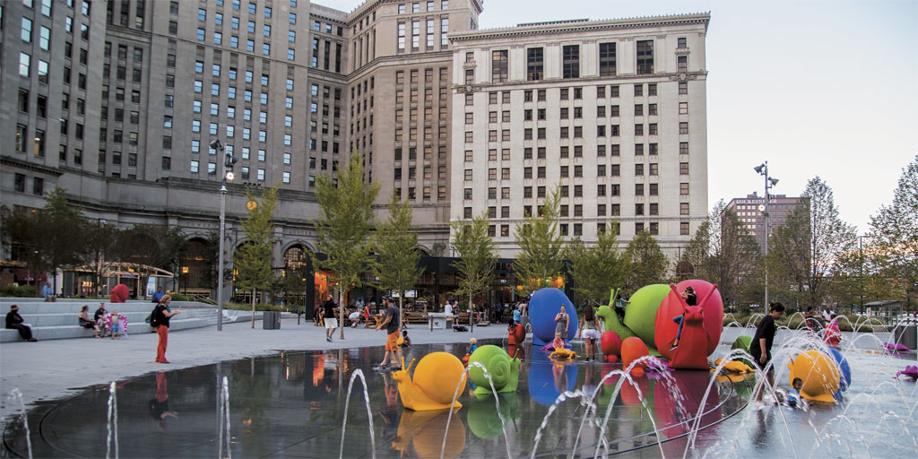 As Terminal Tower’s front lawn, Public Square is important to the property’s success. 
