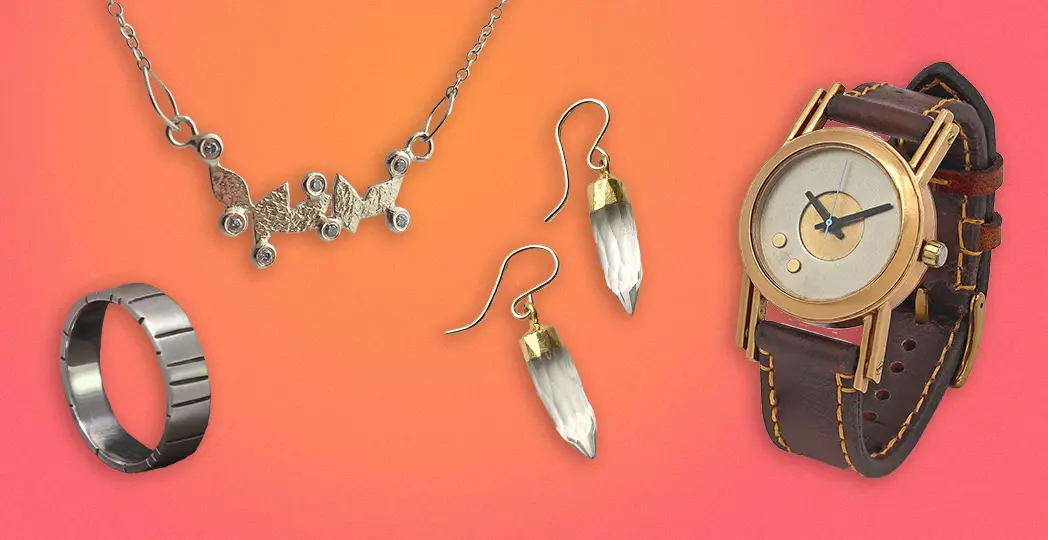 COURTESY PIERCE JEWELRY ; CRESCENT ROSE CRAFT ; IN GOOD COMPANY JEWELRY ; THE EXCB