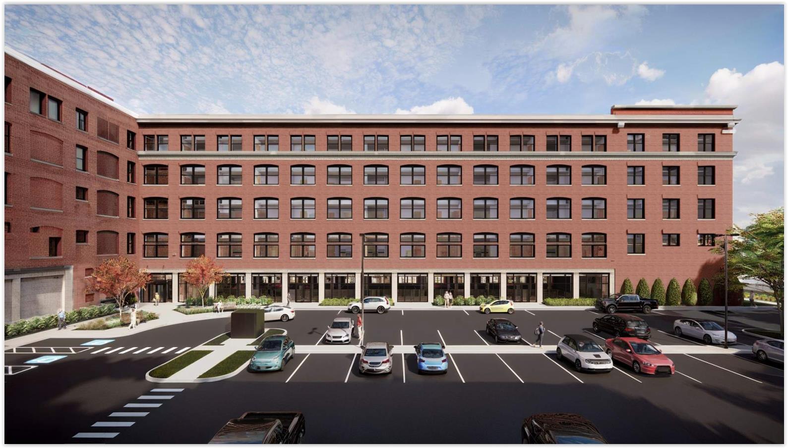 A redeveloped Warner & Swasey building looking south from where the factory sheds are today.