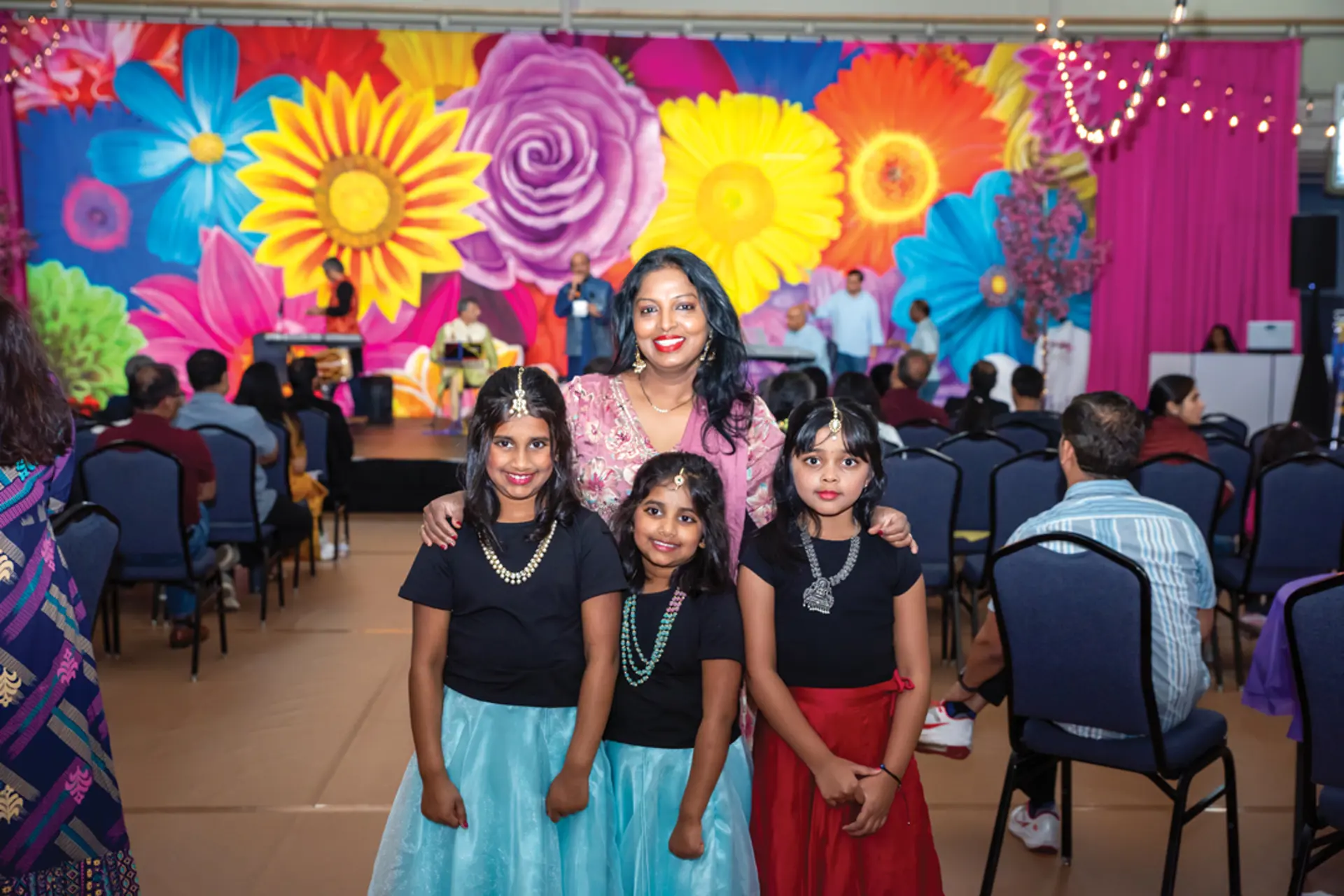 A family smiling at the City of Solon Spring Festival